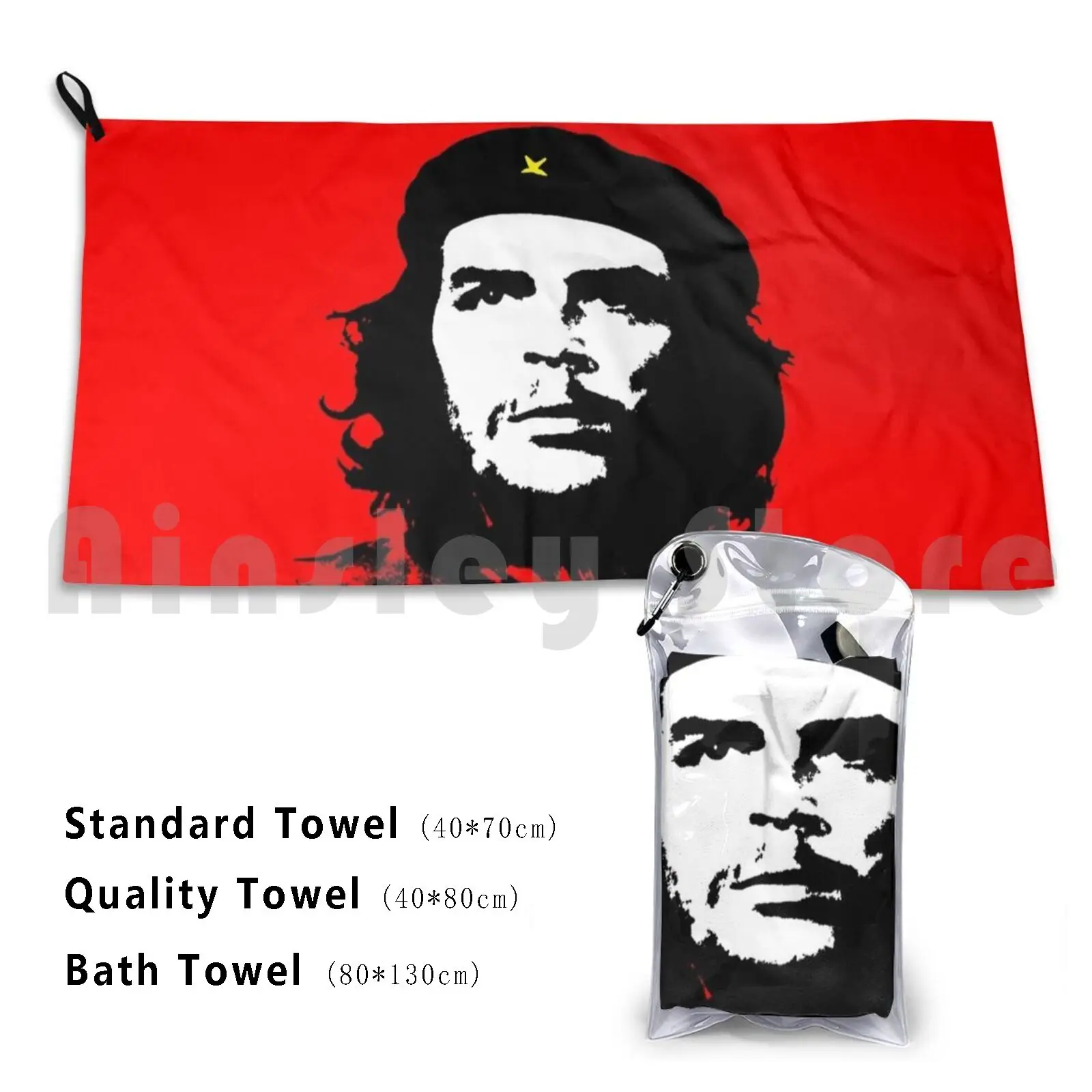 

Che Guevara Custom Towel Bath Towel Revolution Red Cuba Che Fighting Strong Yoga Gym Hipster Retro