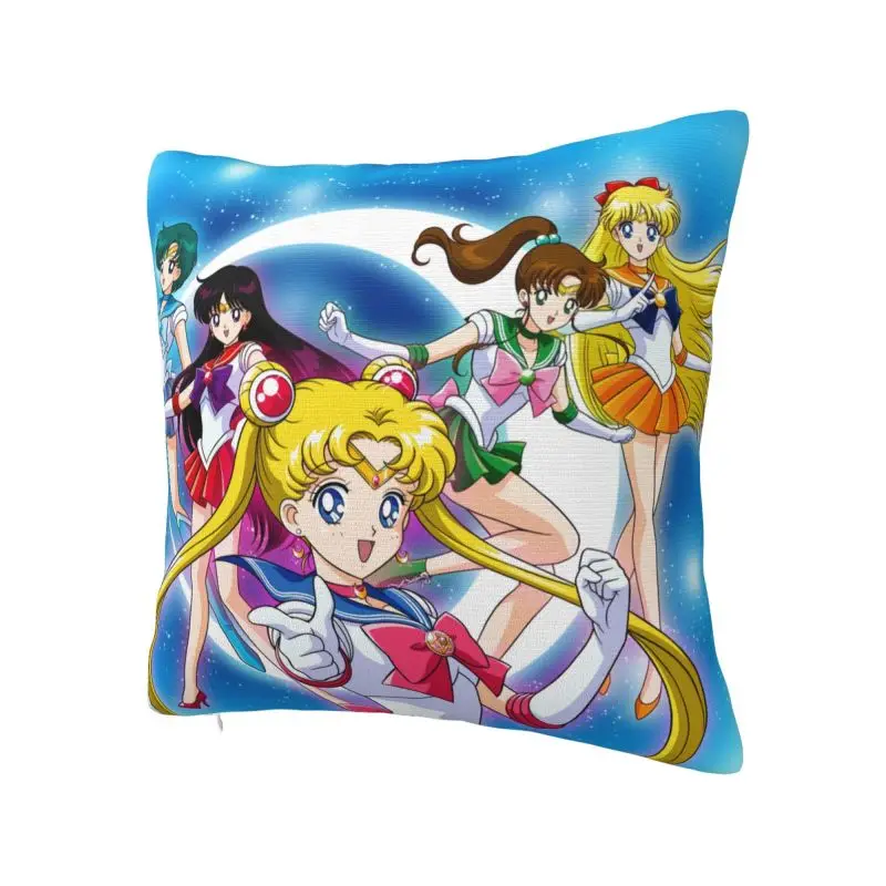Japanese Shojo Sailor Manga Pillow Covers Decor Home Kawaii Anime Moon Girl Outdoor Cushions Square Pillowcase