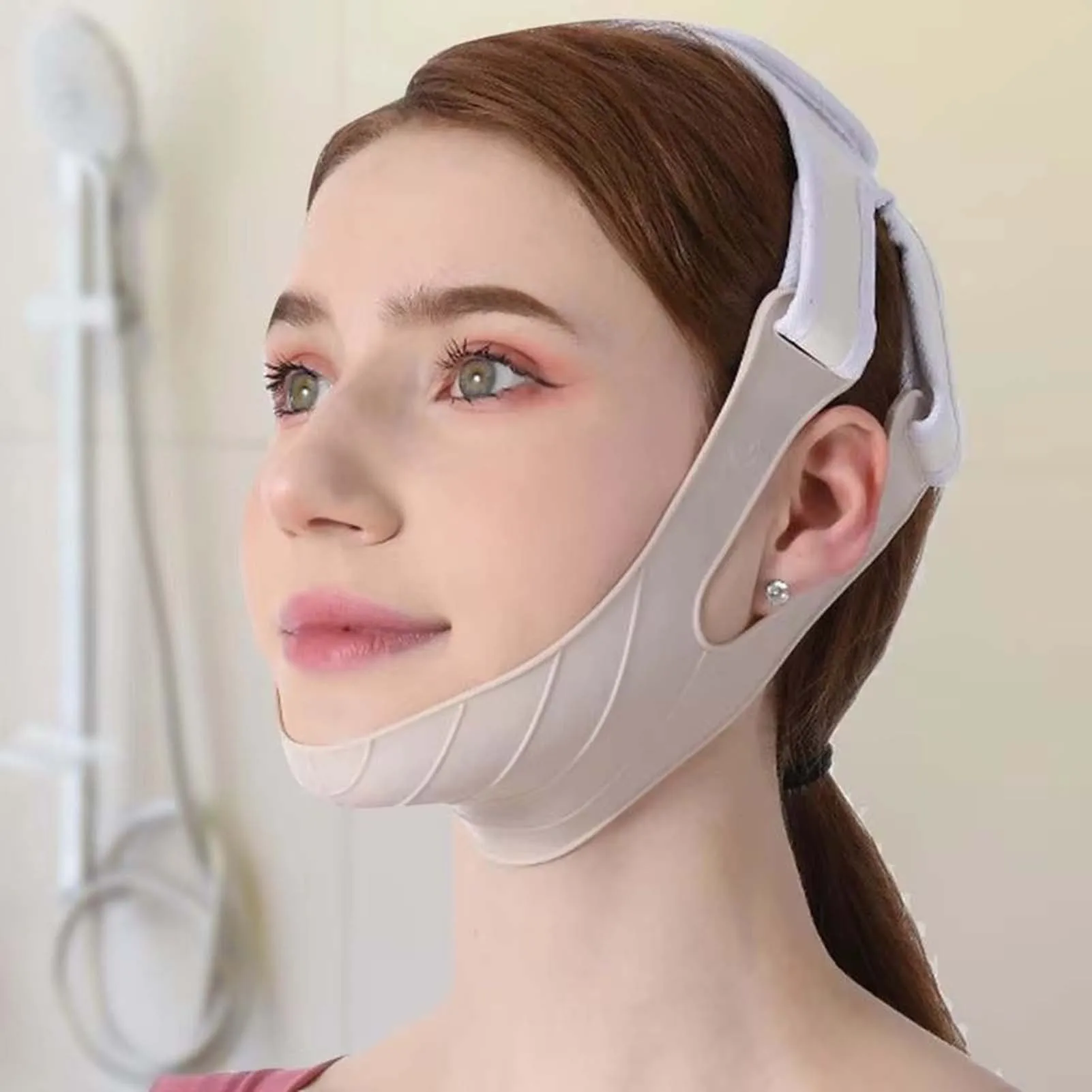 Silicone Reusable V Line Face Strap Anti-wrinkle Face Slimmer Facial Strap for Daily Use Face Health Care