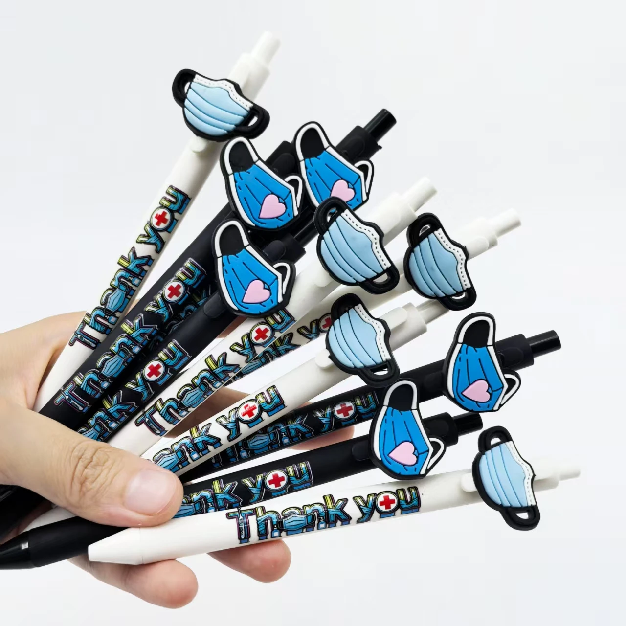 6pcs/12pcs medical mask-shaped ballpoint pens, gift pens for medical staff, Nurses' Day gifts