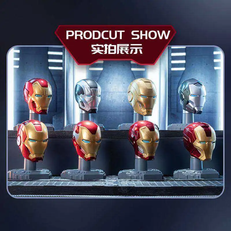 

Официальный шлем Железного человека из серии «Мстители», коллекционная фигурка в слепой коробке, съемная, для декора рабочего стола, для фанатов фильмов и коллекционеров, модель