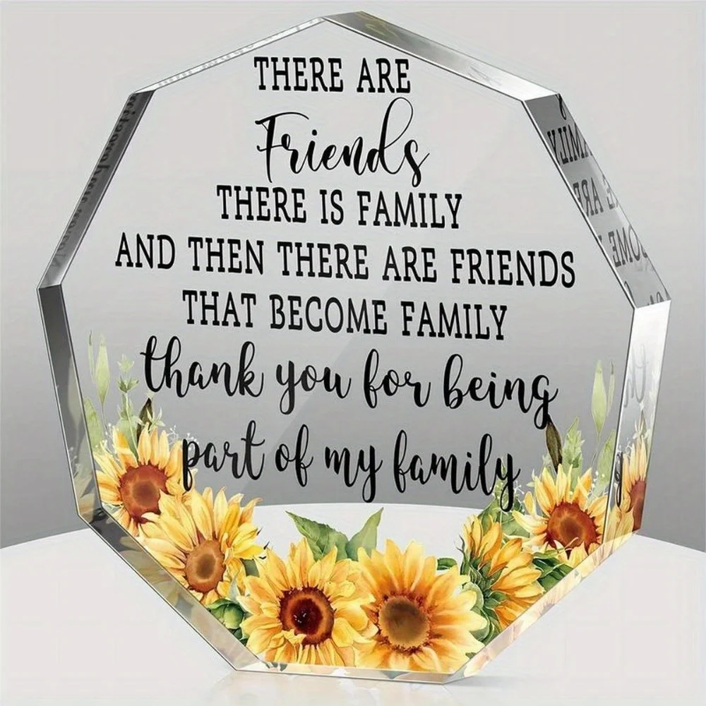 Heart Acrylic Plaque, Friendship Gift for Women, Birthday Retirement Souvenir Keepsake