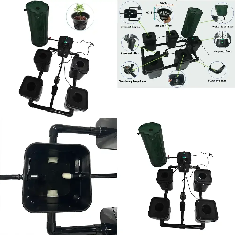 2026 Hot  4 Buckets Hydroponic System With Air Pump And Cycle Pump