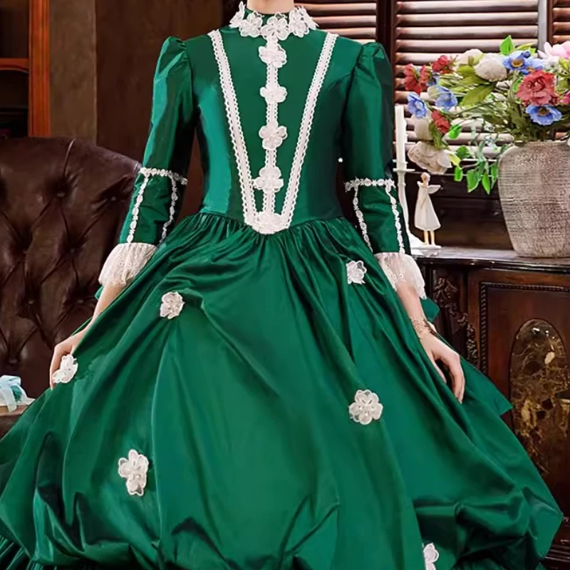 유럽 ​​법원 스커트 복고풍 드레스 유럽 중세 귀족 공주 스커트 드라마 Catwalk 의상 Robe Femme Chic Et Élégante