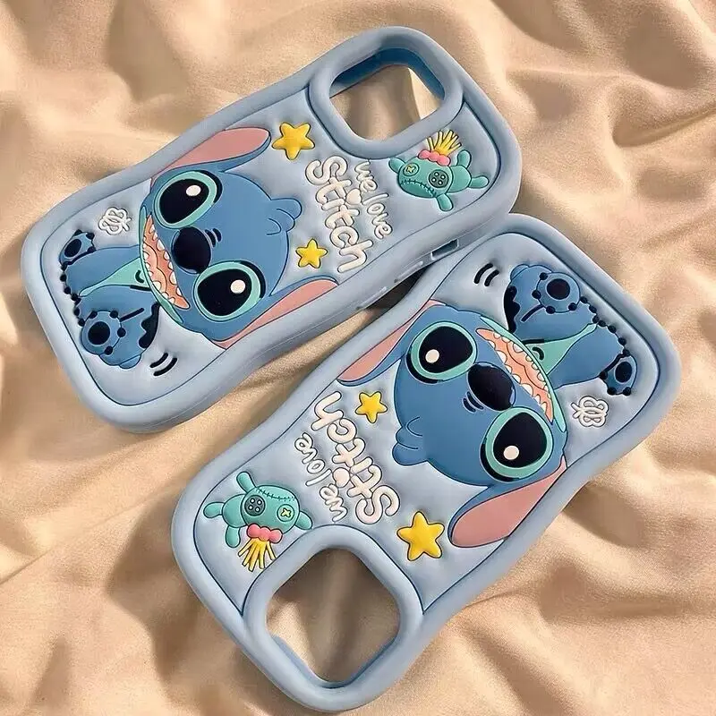 

Disney animation Lilo & Stitch funny for iphone 15 14 13 12 11 pro max silicone anti-fall phone case, birthday gift