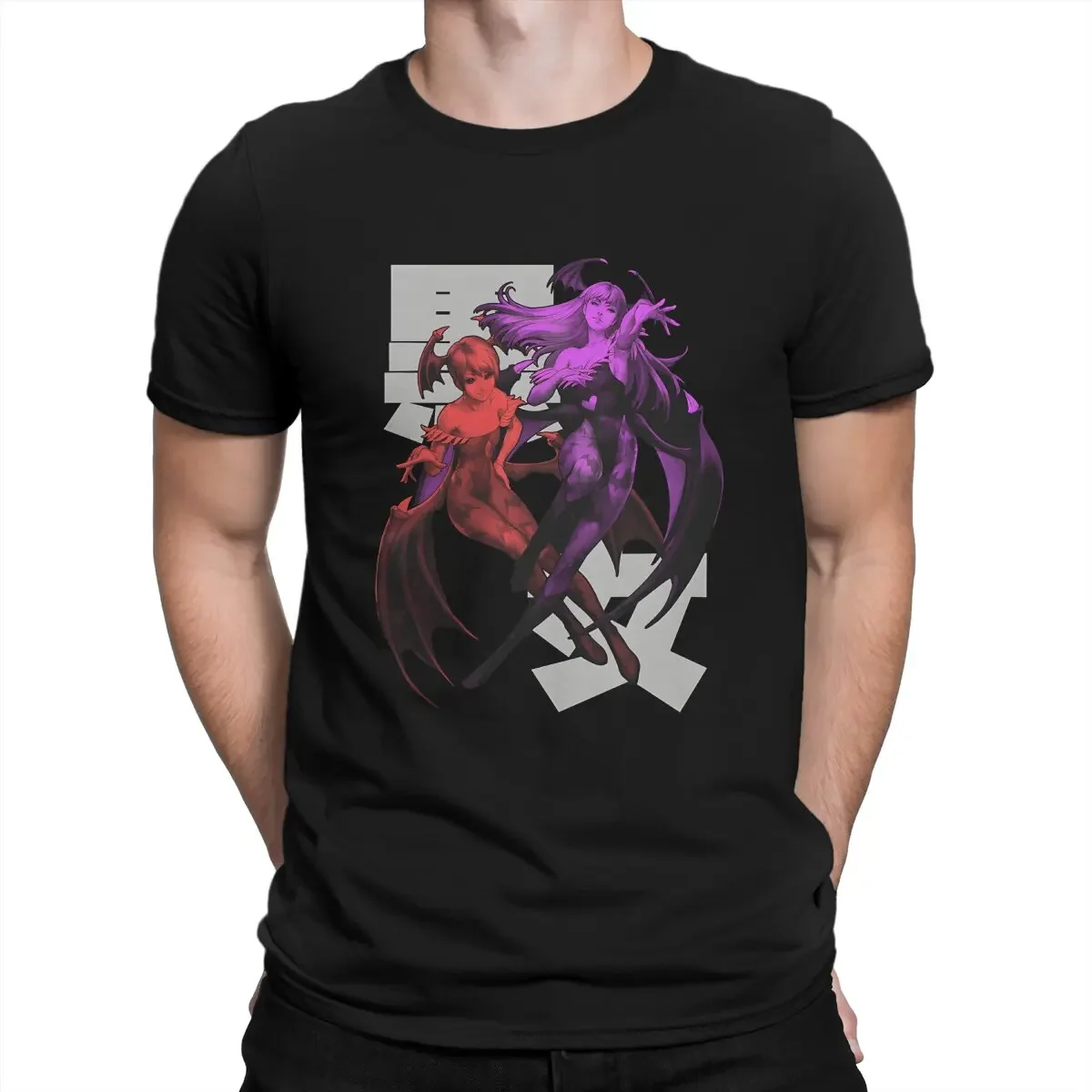 Darkstalkers Game Crewneck Tops Fabric T Shirt  Dark Girls Men TShirt  Funny High Quality Gift Idea  harajuku  shirts