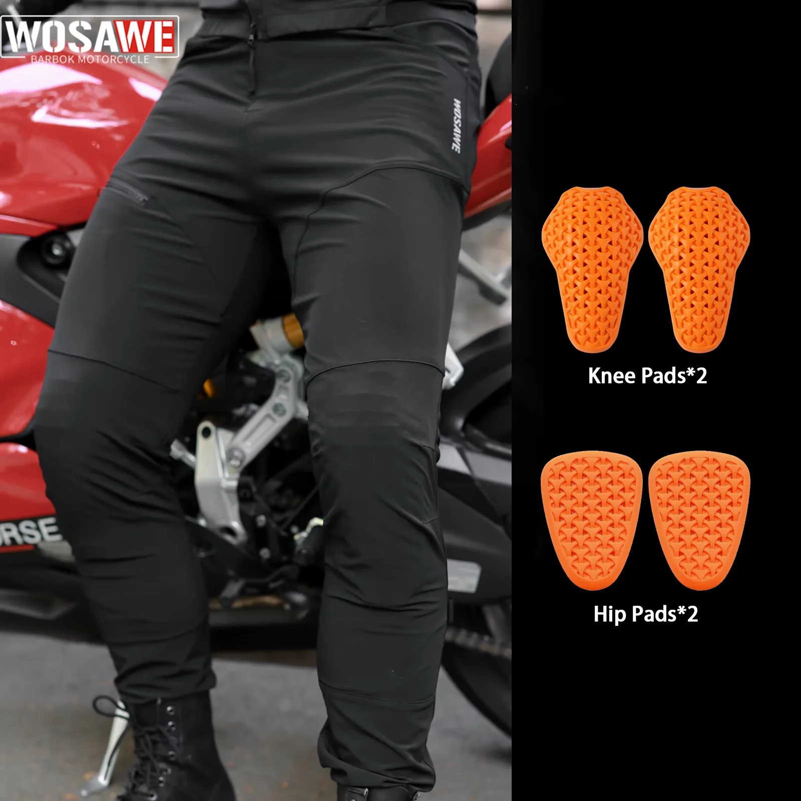 

WOSAWE Motorcycle Pants Riding Motorbike Trousers Breathable Outdoor Pants Motocross Daily Motorcycle Equipment