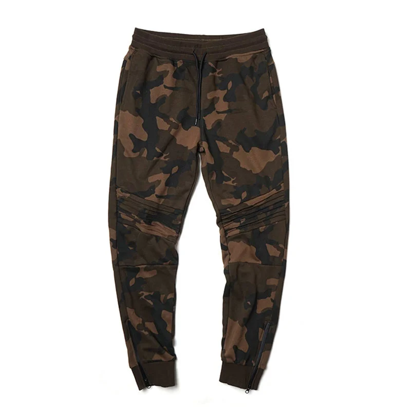 Spring Cotton Men's Camouflage Jogging Pants Outdoor Running Sports Pencil Trousers Loose Stretch Drawstring