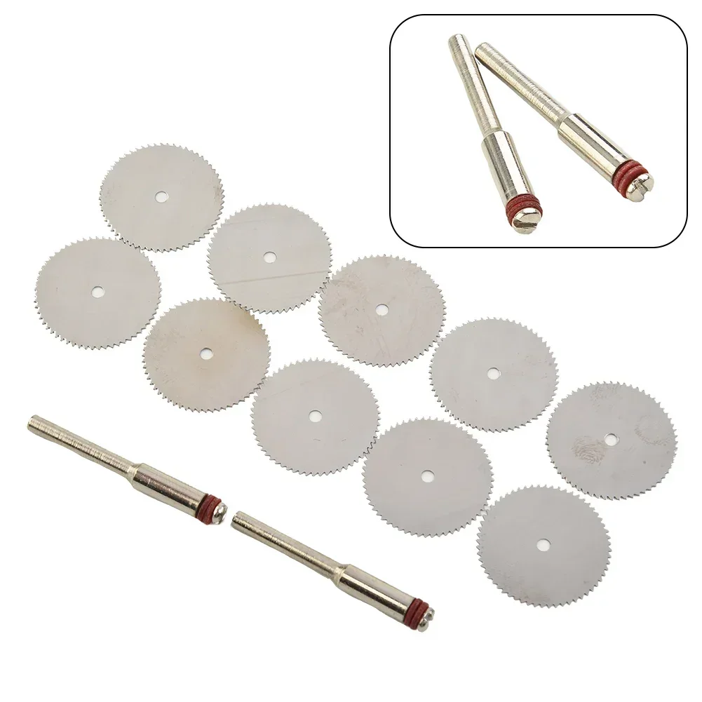 12pcs/Set Cutter Mini 22mm Carbon Steel Circular Saw Disc With Mandrel Cutting Discs Saw Blade For Rotary Tools