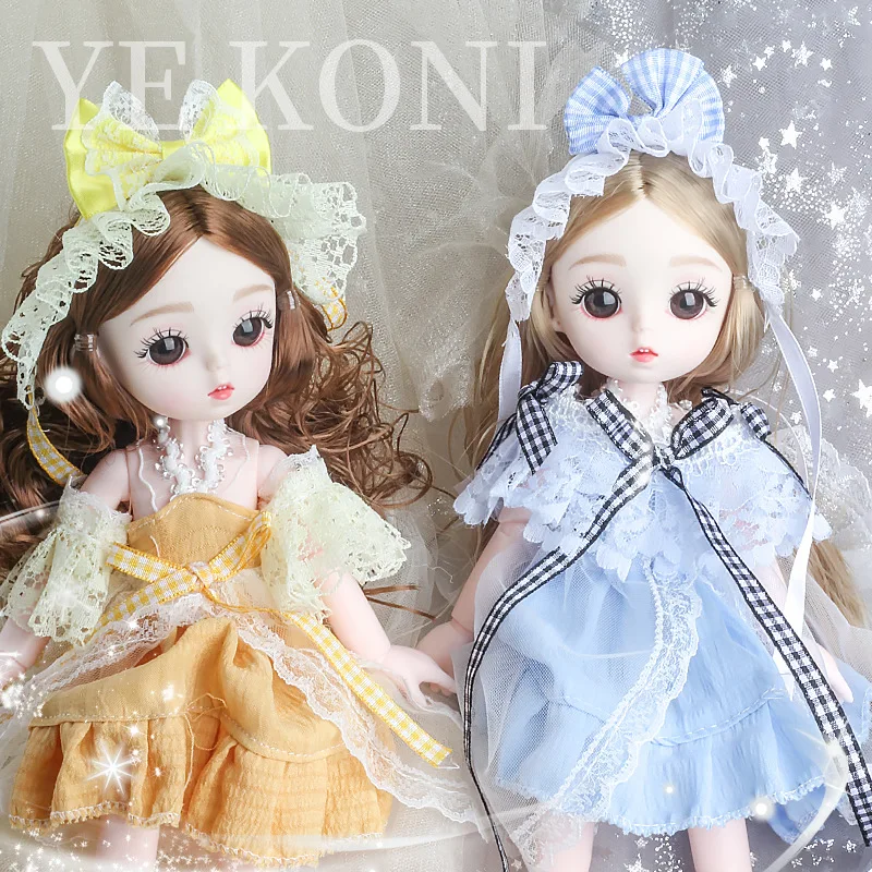 26cm Doll Children Play House Simulation 13 Joints Movable Evening Gown Princess Doll Toy Girls Dress Up Doll Toys Birthday Gift