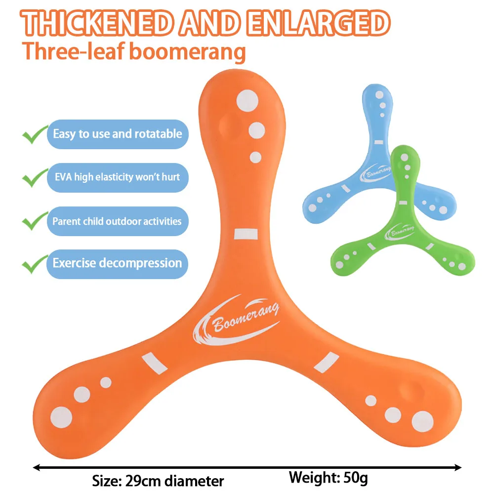 Zacht 3-bladig boemerang Flying Disc-speelgoed voor kinderen – EVA Outdoor Cross Toy, interactief sportspel voor familie- en feestactiviteiten