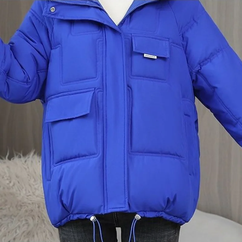 2023 New Women Down Cotton Coat Winter Jacket Female Loose Hooded Parkas Student Outwear Short-Length Over coat