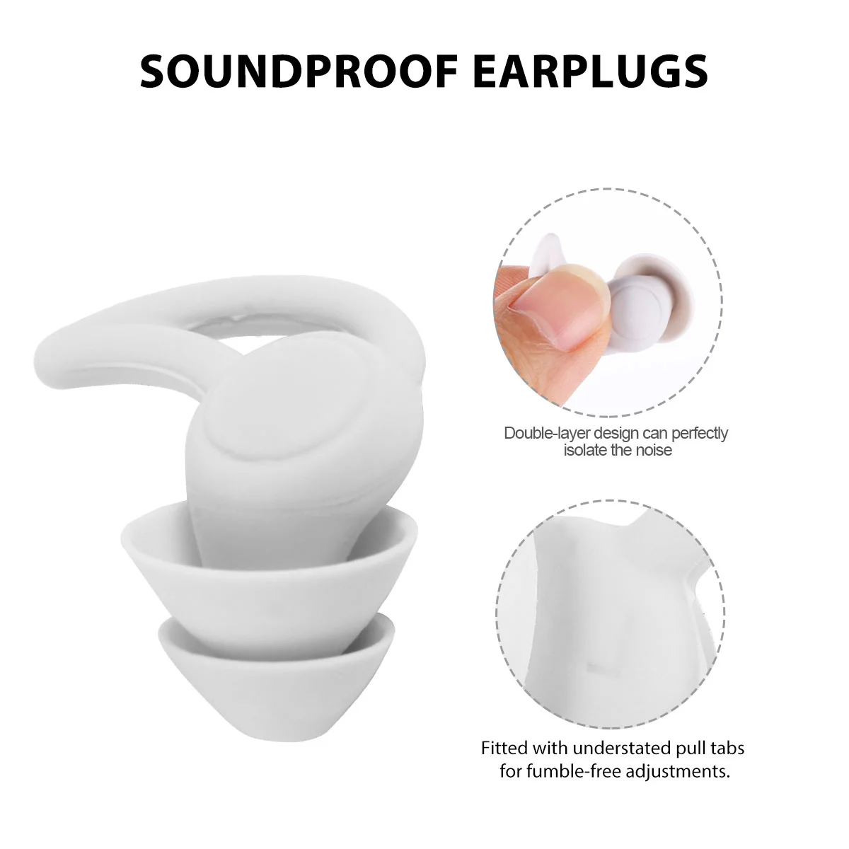 Soundproof Earplugs Portable Reusable Washable Sleeping for Musicians Silica Gel Silicone Noise Cancelling Comfortable