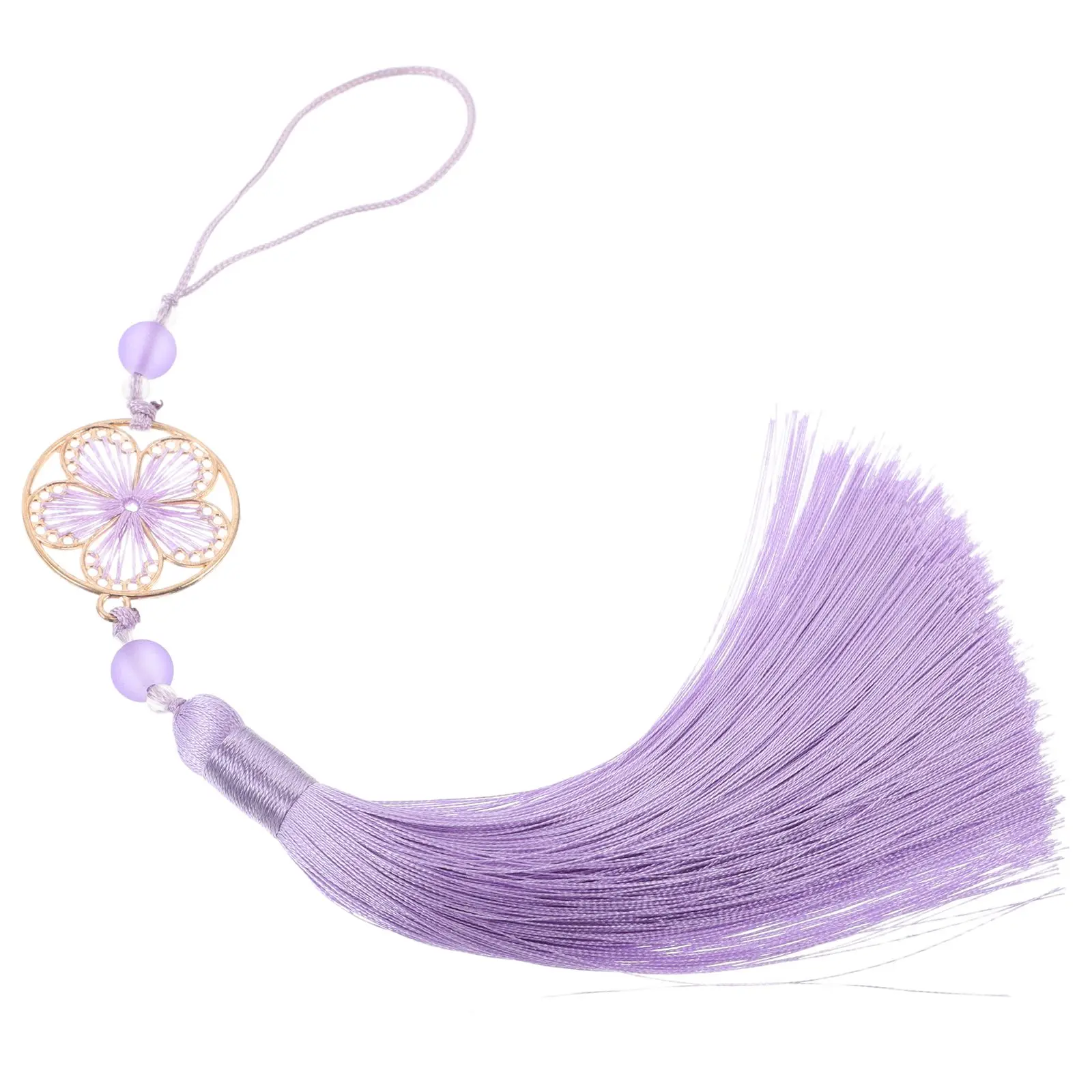 

Bamboo Flute Tassels 14CM Chinese Instrument Fringe Accessories Lavender Color Pendant Decoration Vintage Style