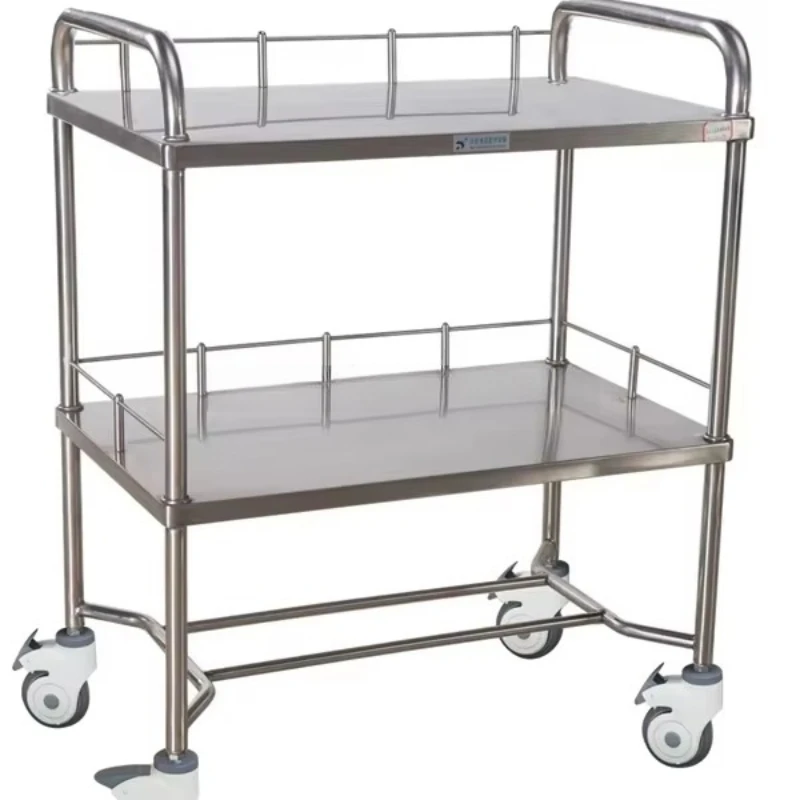 

Medical Stainless Steel Instrument Trolley for Clinic Stainless Steel Cart Medical Instrument Trolley Hospital Furniture