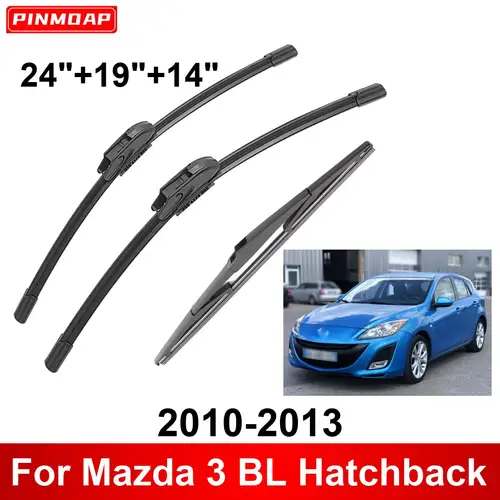 Imagen 1 del producto 1/2/3/4/6 Uds limpiaparabrisas de coche para Mazda 3 BL Hatchback 2010-2013 limpiaparabrisas delanteros y traseros cepillos accesorios para automóviles 2010 2011 2012 2013
