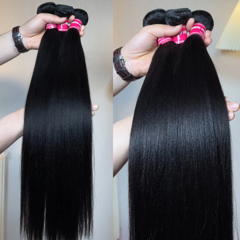 Cabello humano UNice Yaki lacio, paquetes de 100g, para coser, 8-26 pulgadas, color natural 1/3/4 paquetes 4