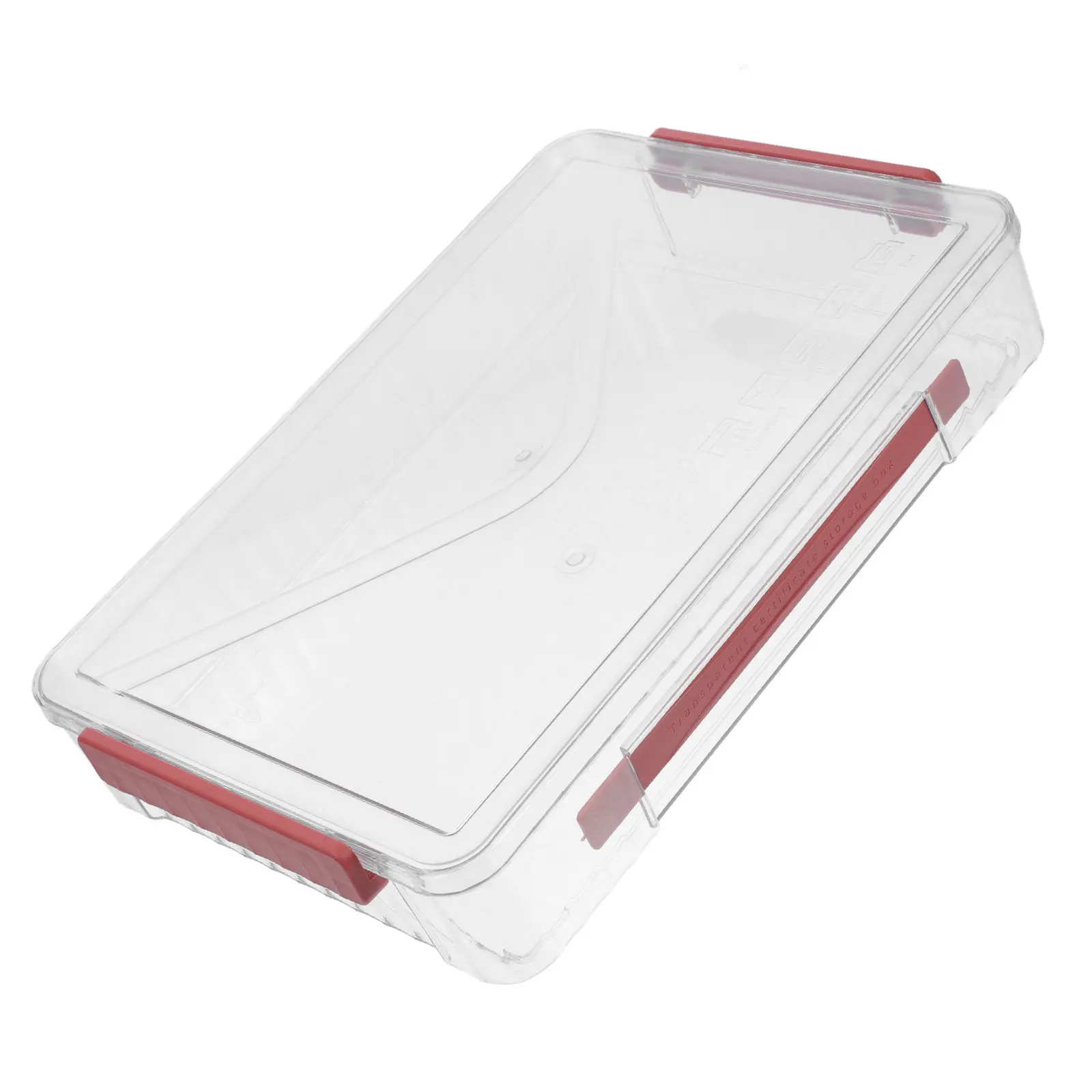 

Clear Pet Document Storage Box Clasp Handle Lightweight Portable Paper Organizer Waterproof Certificate