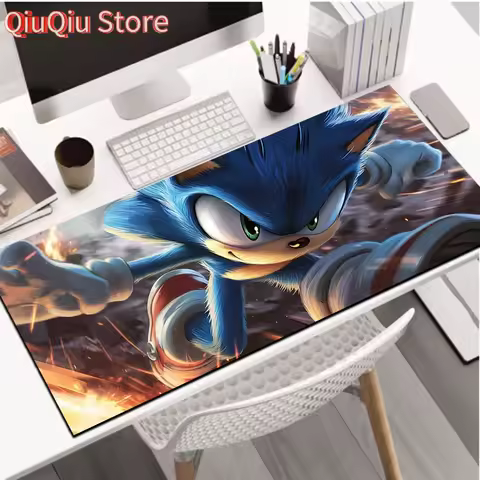 Sonic Desk Mat Smooth Table Mat Large Extended Gaming Mouse Pad Keyboard Pad For Computer