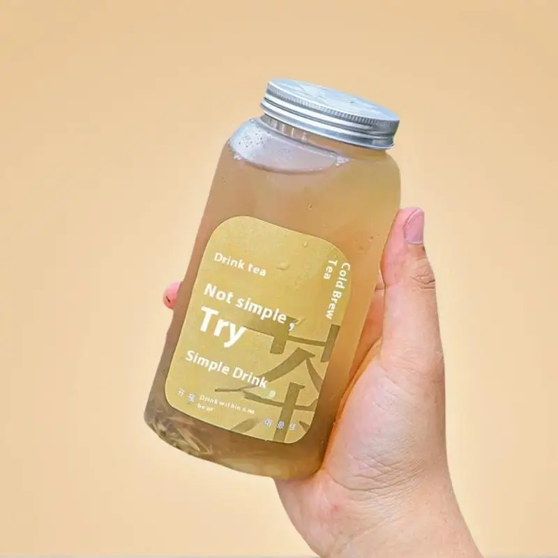 400/550/650/700/1000ml Fruit Juice Cold Brewed Tea Bottle Transparent Plastic Beverage Bottle Disposable Milk Tea Bottle