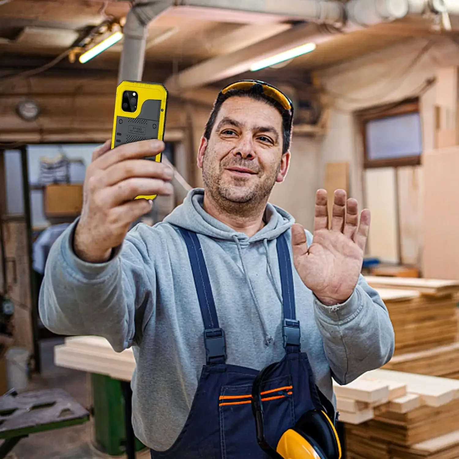 IP68 waterproof and shockproof case for iPhone 15 14 13 12 11 Pro Max XS XR 8 7 Plus Heavy duty aluminum metal screen protector