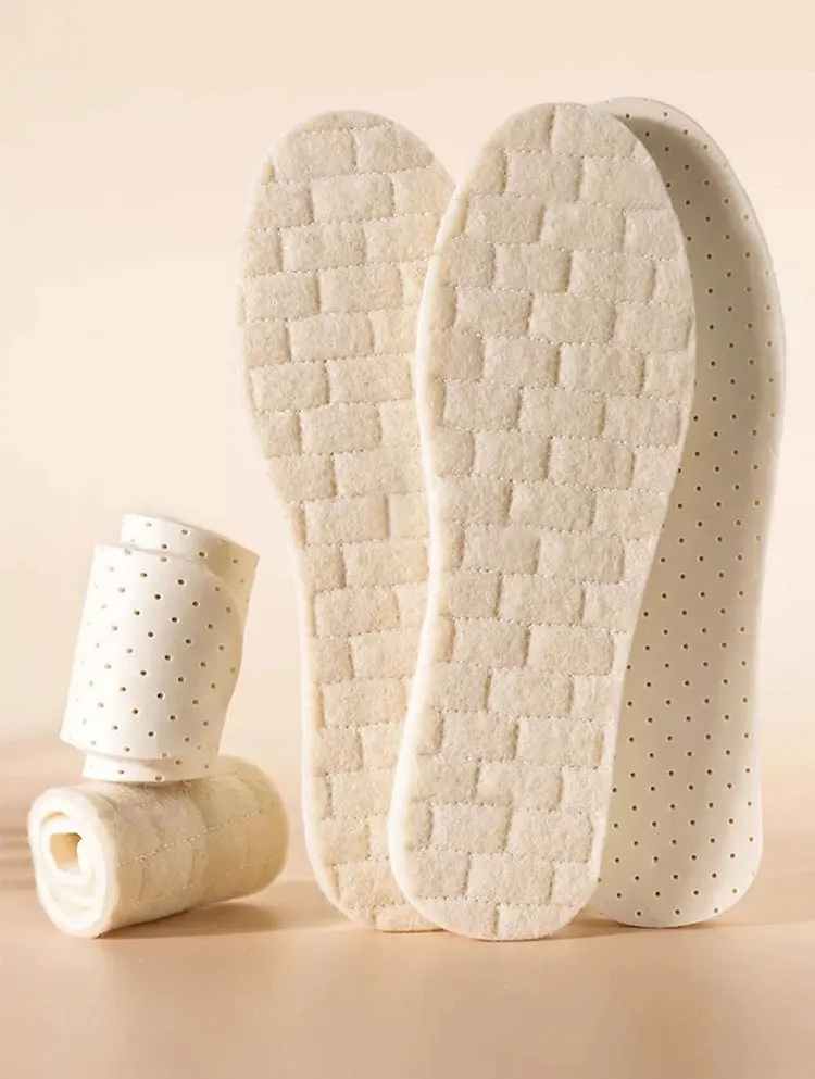 Winterwärme-Woll-Einlegesohlen, weiche, bequeme Einlegesohle, Latex, stoßdämpfende Sohlen, rutschfeste, beheizte Schuhpolster, 1 Paar/2 Paar – Detail 10