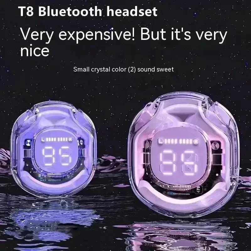 T8 Беспроводные Bluetooth-наушники Светодиодный цифровой дисплей TWS Гарнитура Стереозвук Bluetooth-совместимый 5.3 для всех смартфонов