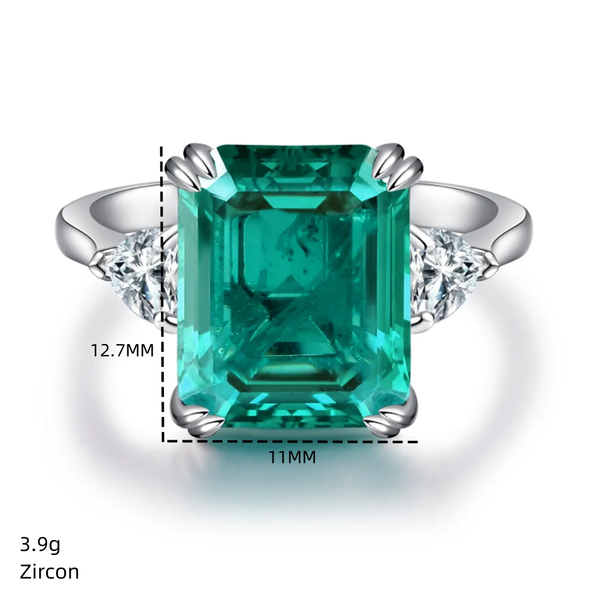 Vintage Luxury 10*12mm Emerald Rings For Women 100% Real 925 Sterling Silver Party Wedding Jewlery Engagement Lady Gift