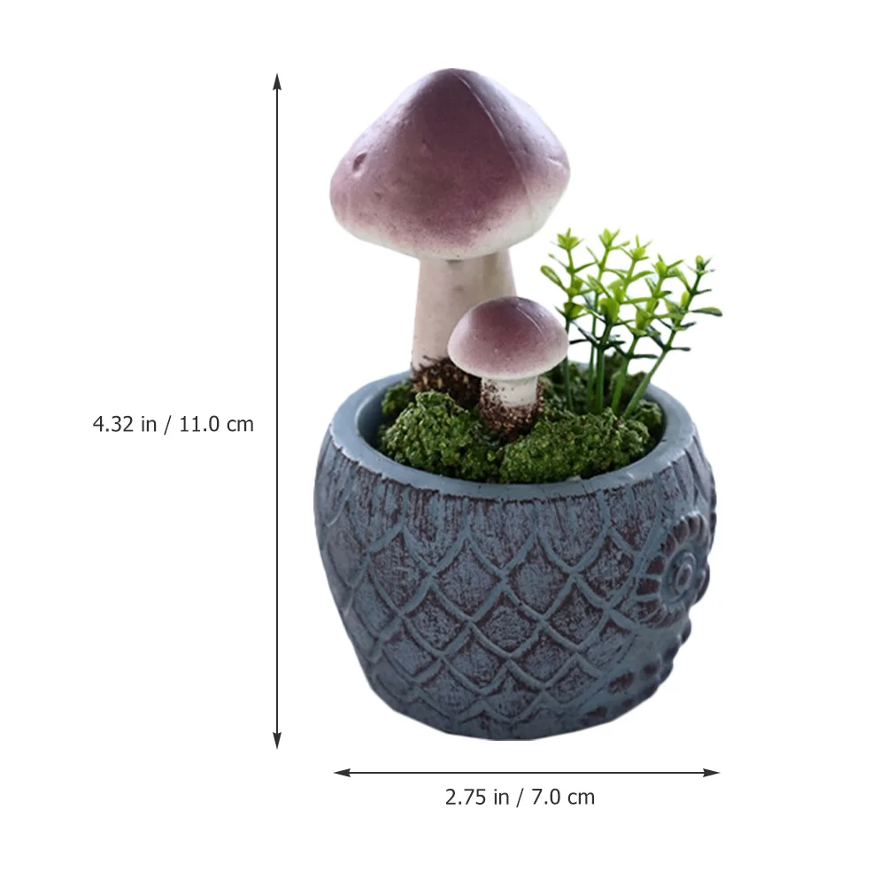 

4Pcs Skull Face Faux Mushroom Ornament Artificial Potted Plant Decoration for Office Home Farmhouse Desk Cabinet Comfort