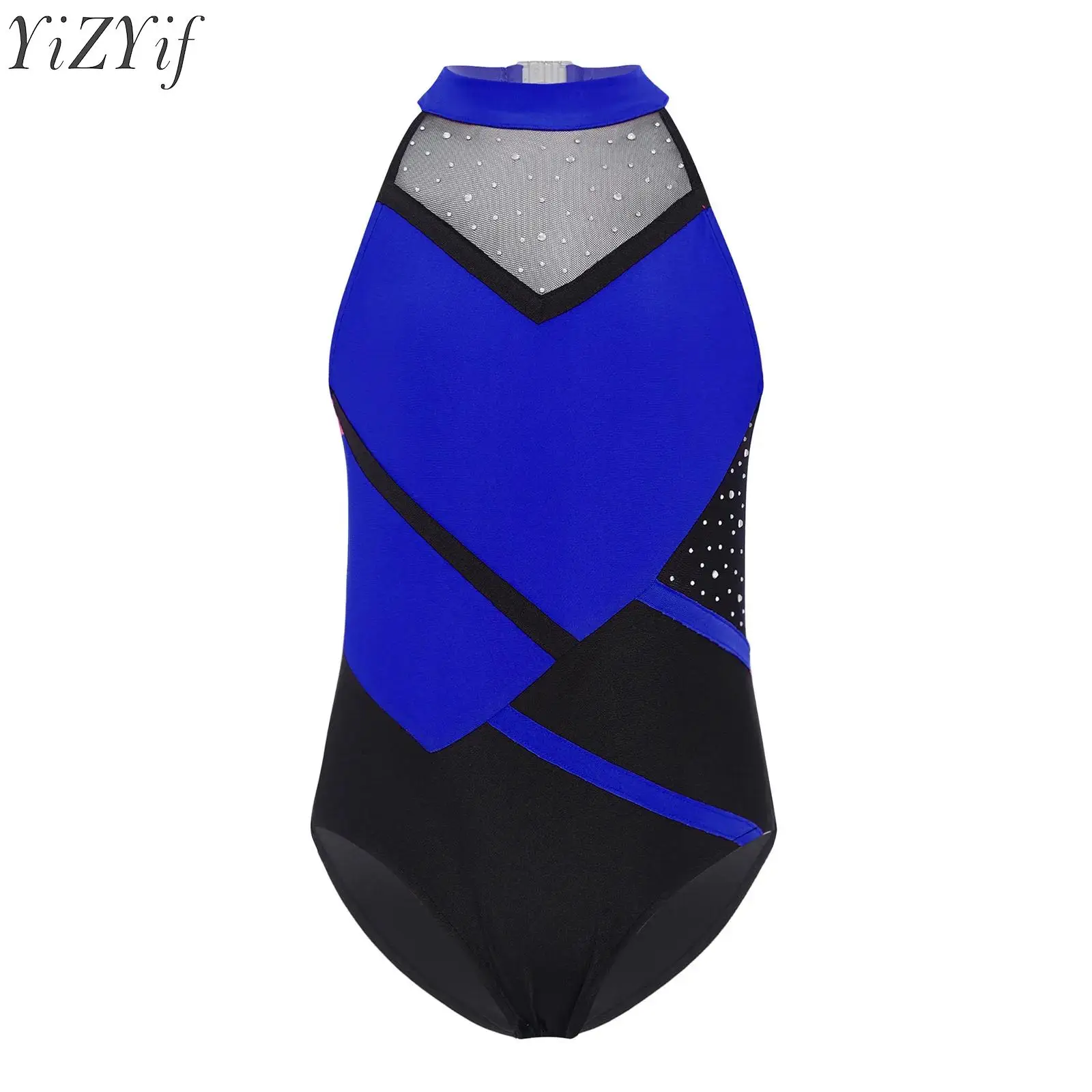 

Kids Girls Ballet Gymnastics Leotard Rhinestones Latin Jazz Dance Bodysuit for Figure Skating Yoga Workout Fitness Dancewear