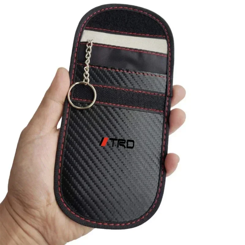 Car Keys Case Bag RFID Shielding Key Bags for Toyotas TRD Autocollant Pegatina RAV4 Avensis Yaris Levin Reiz Crown