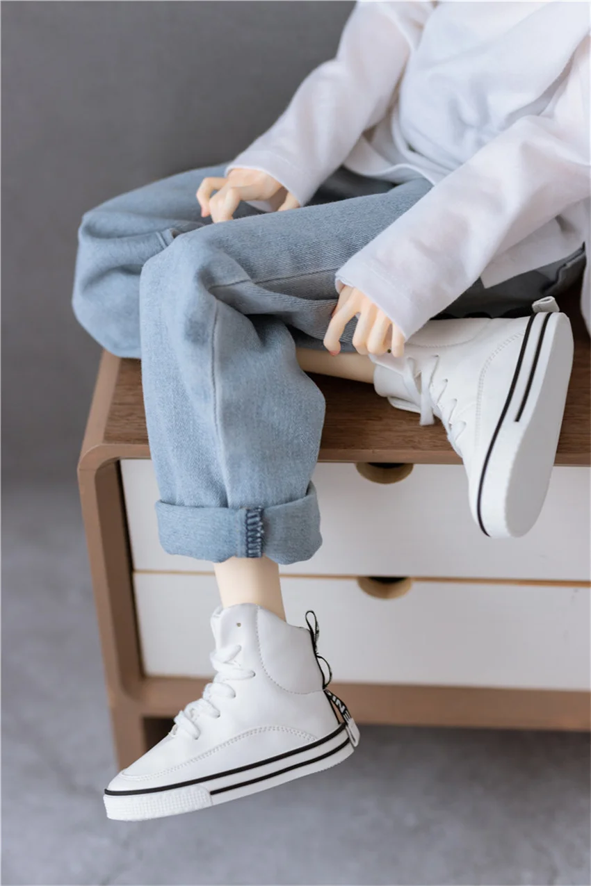 1/4 1/3 BJD SDドール用 ラウンドトゥ ミニカジュアルボードシューズ デイリースポット在庫 ホワイト ブラック イエロー 男の子用スニーカー ドールアクセサリー
