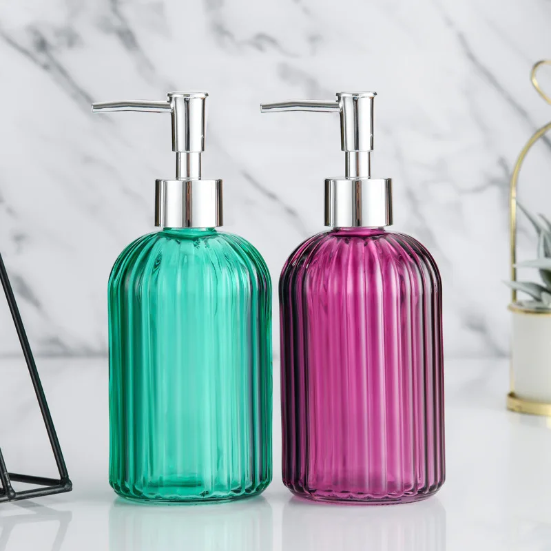 400ml lotion press bottle shampoo shower gel hand soap dispensing glass empty bottle cosmetic replacement bottle colorful