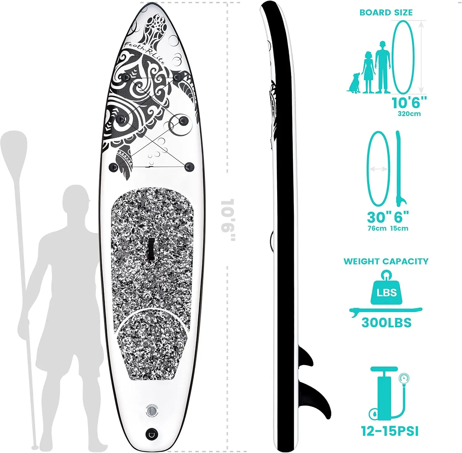 Inflatable Stand Up Paddle Board 10'x30''x6'' Ultra-Light (16.7lbs) SUP with Paddleboard Accessories