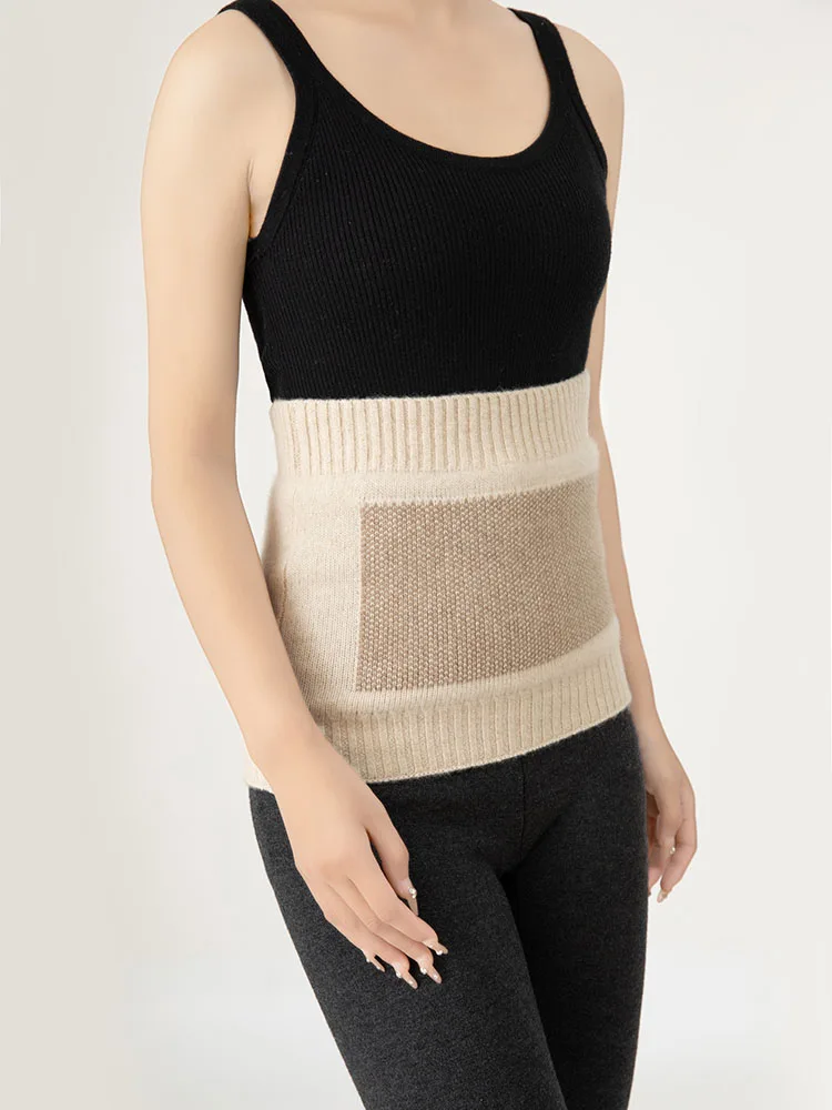 للجنسين الكبار حماية حزام خصر 100% الكشمير حزام الشتاء حزام تدفئة البطن حماية حزام مختلط الاستخدام تريكو Cummerbunds #3