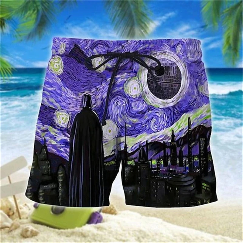 3D Printed Oil Painting Art Pattern Summer Men's Shorts Hawaii Beach Sports Swimming Trunks Fashion Quick Drying Male Short Pant