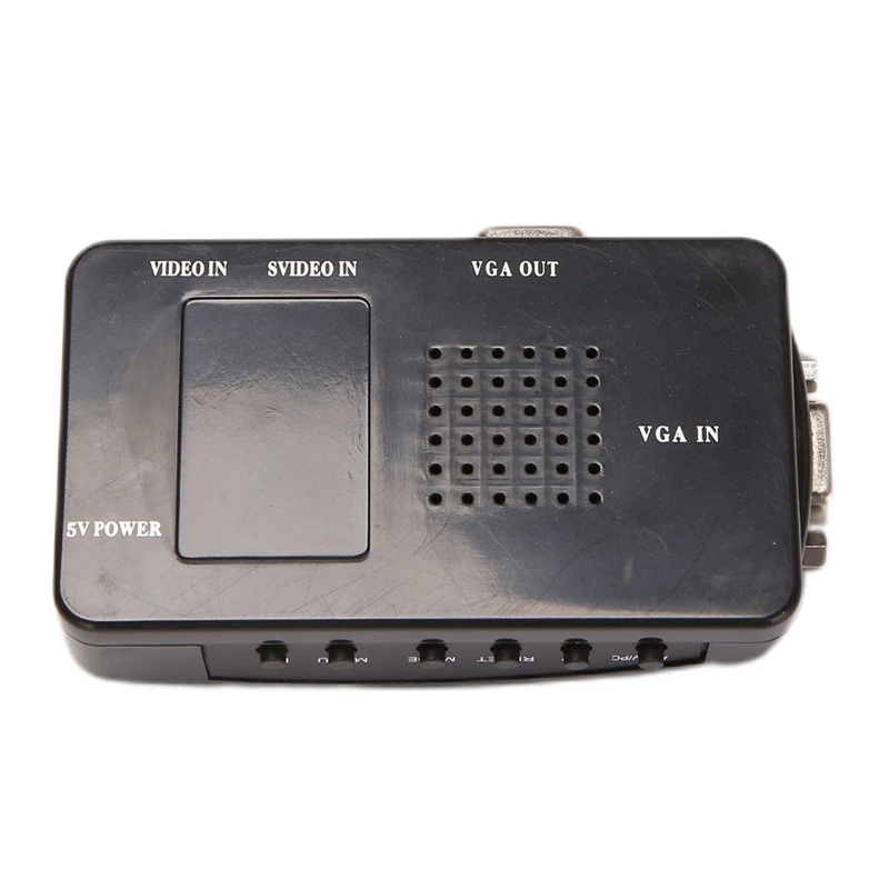 Adattatore da AV a VGA convertitore RCA VGA PC RCA Composite S-Video AV Input to PC VGA LCD Output Converter Switch Box