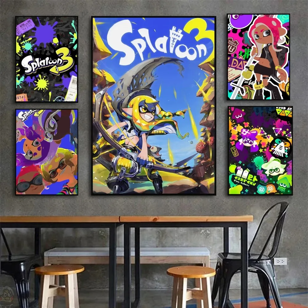 1pc Game Splatoon 3 Poster Poster Art Print Bar Living Room Furniture Decor