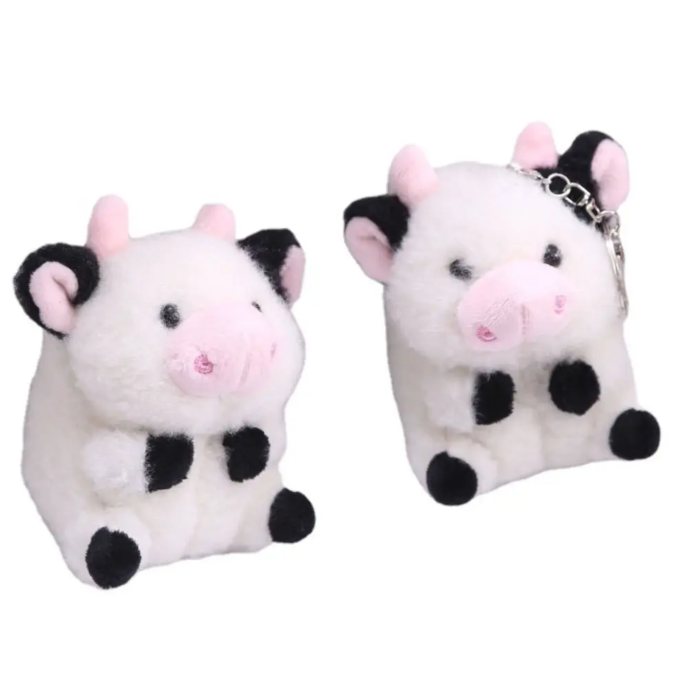 Porte-clés en Peluche de Vache de 10cm, Pendentif de Dessin Animé, pour Sac à Dos, Clé de Voiture, Cadeau d'Anniversaire