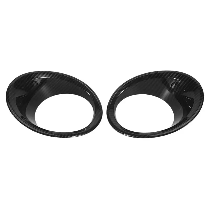 Carbon Fiber 2Pcs Plated Front Fog Light Lamp Cover Trim For BMW X5 F15 2014-2018