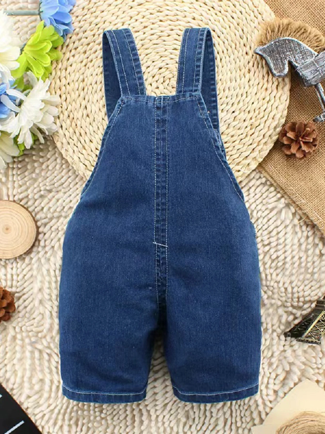 DIIMUU Summer Children Kids Baby Boys Denim Pants Infant Girls Short Overalls Clothing Dungarees Cartoon Bottoms