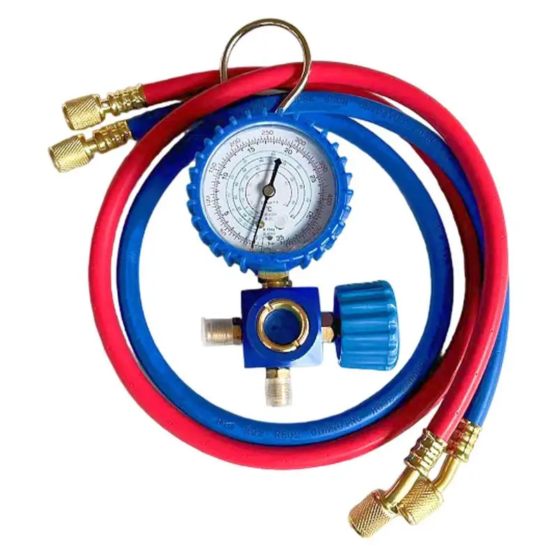 R22/R134/R410A Air Conditioning Fluorine Refrigerant Gauge Versatile Auto AC Recharge Kit AC Recharge Hose Set With Gauge