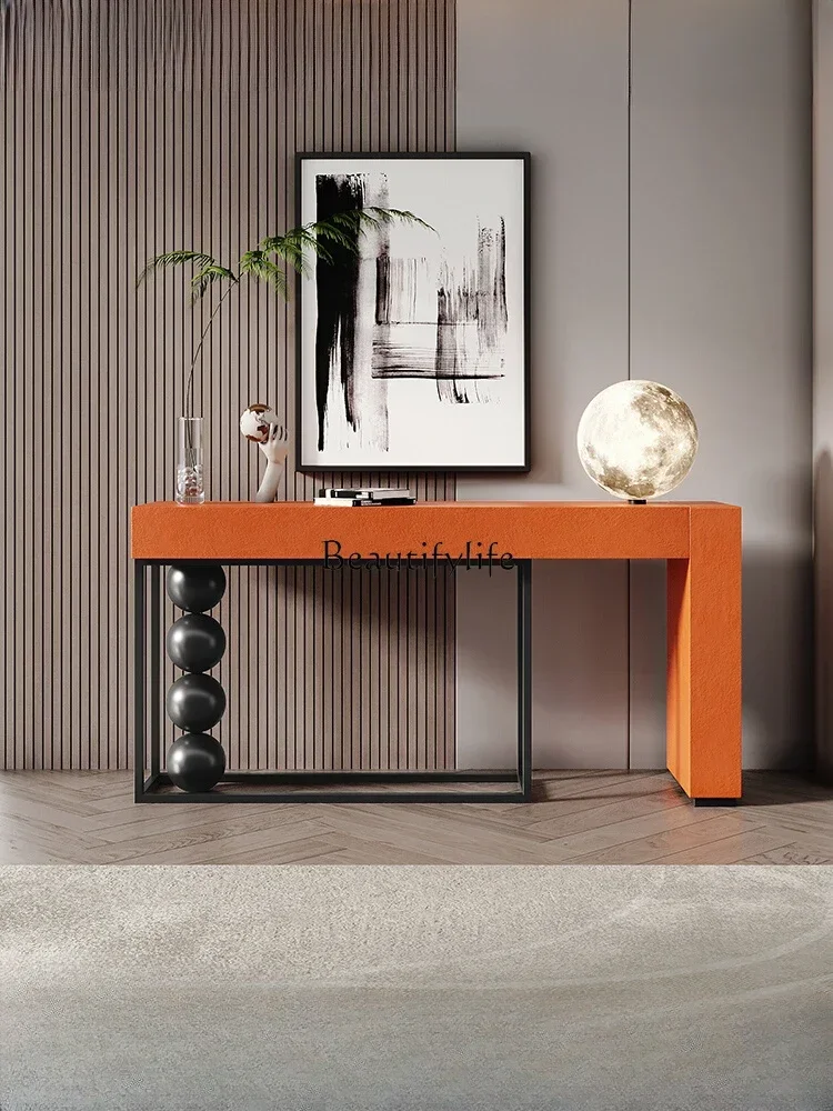 Italian Style Affordable Luxury Style Console Modern Minimalist Side View Table with High Sense of Silence Style