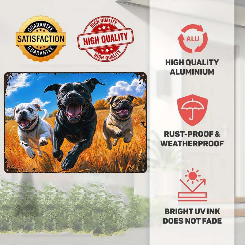 Chasing Dogs Metal Poster Customized Wall Art Retro Vintage Metal Signs for Man Cave Luxury Decoration Gaming Bar Accessories