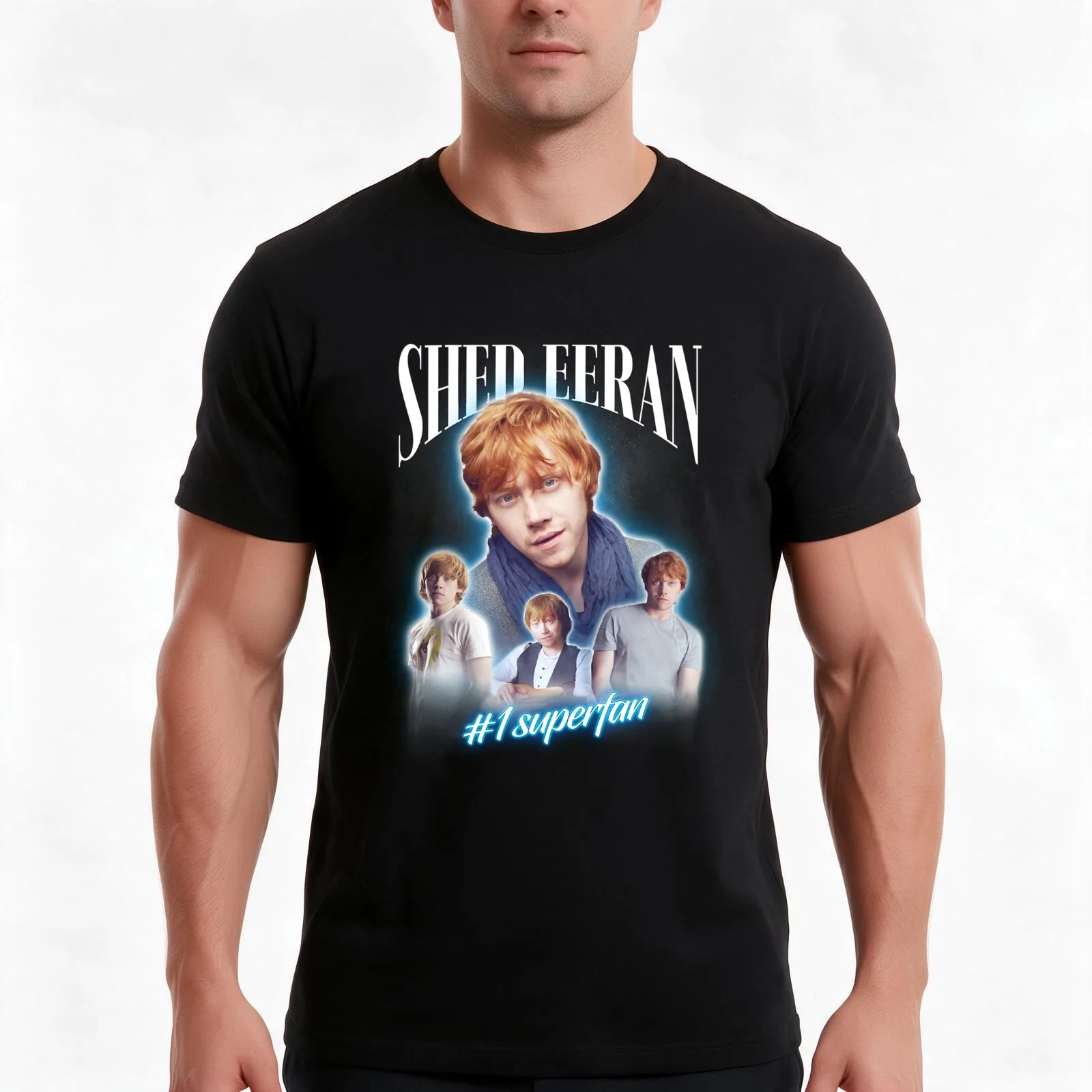 Rupert Grint Shed Eeran Parody Cursed Fan Collage Classic T-Shirt, Summer Casual Cotton Tee, Oversized Streetwear Tops
