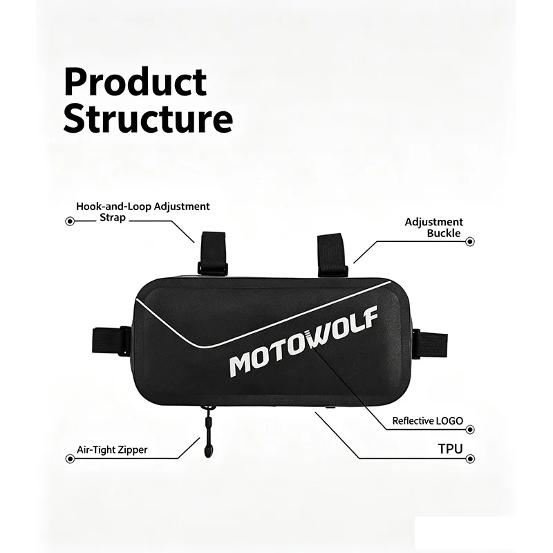Motowolf Motorcycle Crash Bar Tool Bag, Waterproof Quick Release Side Storage Pouch for Motorbike Travel Riding Accessories