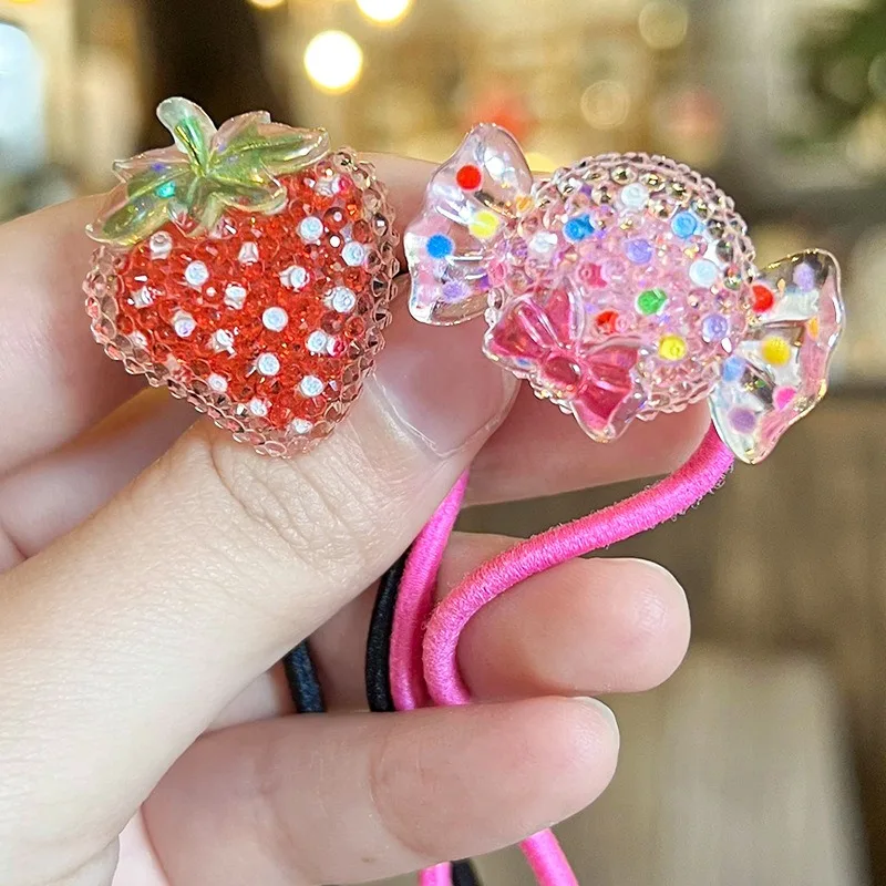 Cute Cartoon Elastic Hair Ties para meninas, Sugar Hair Ropes, 10Pcs