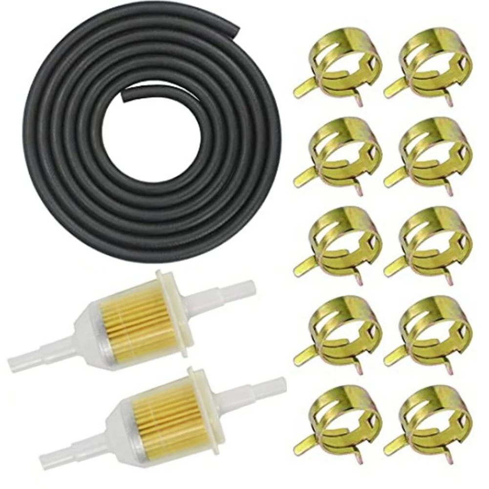 مجموعة فلتر وقود الدراجة النارية للدراجة الترابية ATV Kart المحرك الصغير تتضمن أنابيب الزيت والمشابك التوافق العالي #4