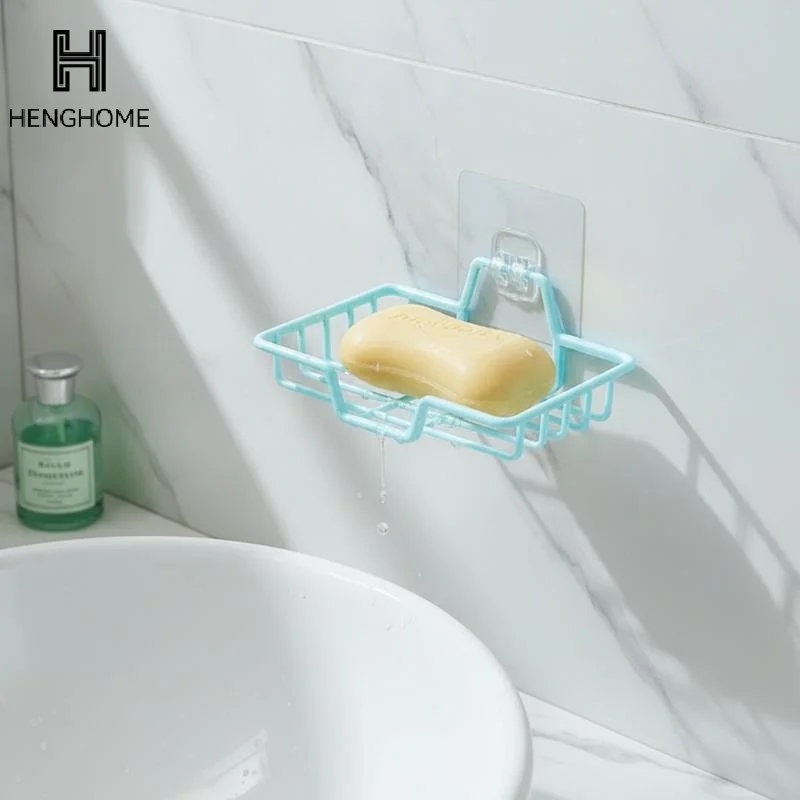 Wall-Mounted Draining Soap Holder Strong Suction Bathroom Storage Rack Shower Adhesive Drying Organizer