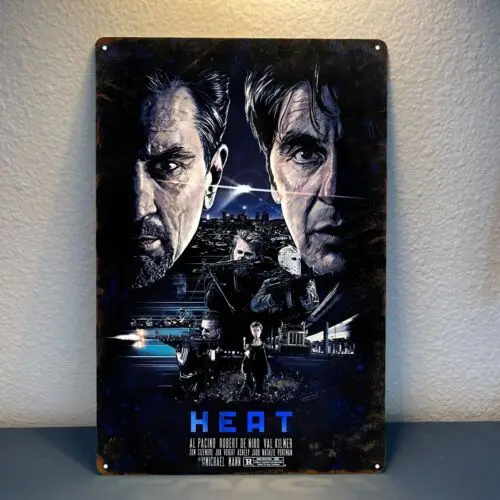 Heat Al PAcino Robert De Niro Movie Metal Poster Tin Sign 20x30cm Plaque -aluminum